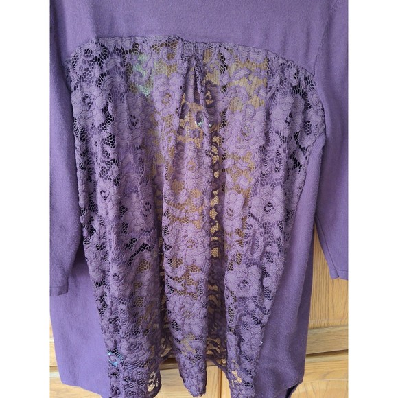Lane Bryant Lightweight Open-Front drape lace back cardigan Size 10/12 - Picture 3 of 5